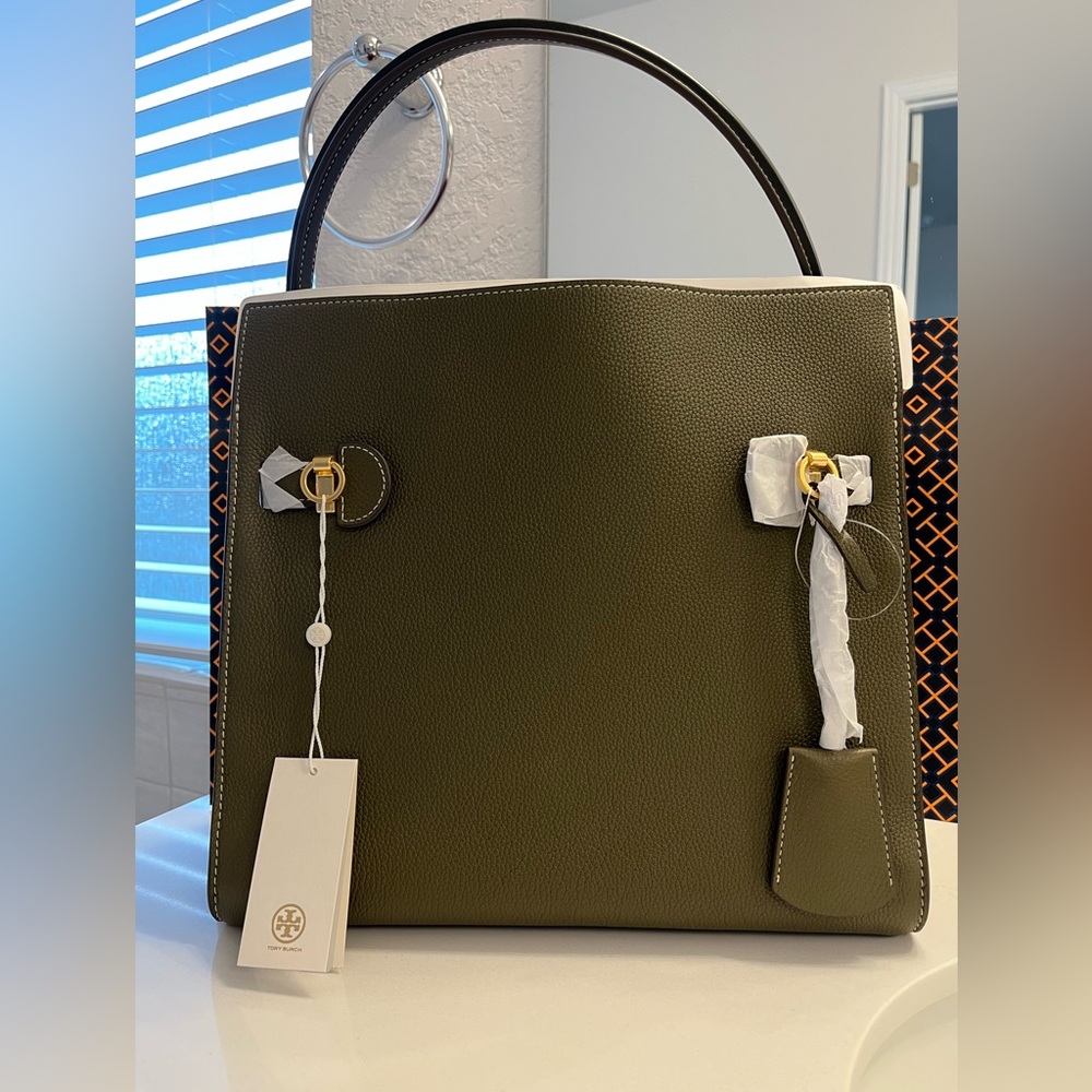 Tory Burch Lee Radziwill Pebbled Grain Double Handbag (Satchel) - Picture 8 of 15